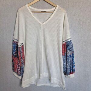 NWOT Miholl V-Neck Cozy Cotton Stretch Comfortable Shirt Size 3X Casual Loungewe